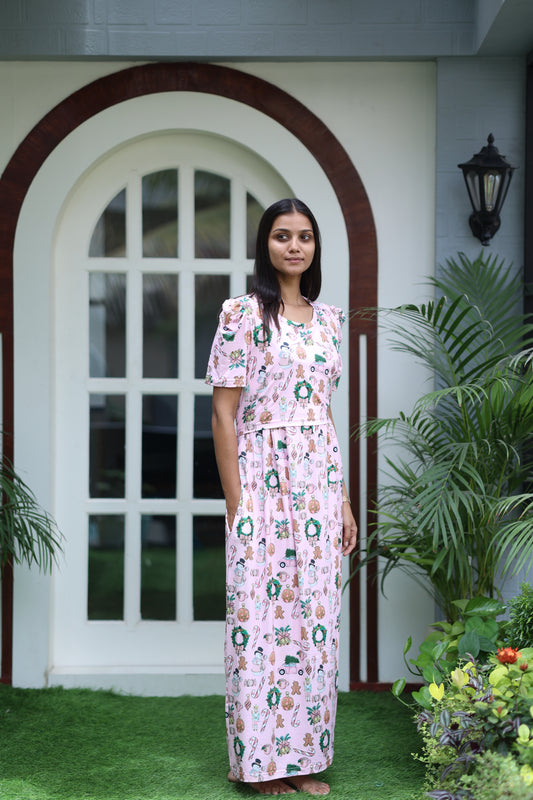 AMBAAL 23- ZIPLESS FEEDING MATERNITY WEAR FULL LENGTH