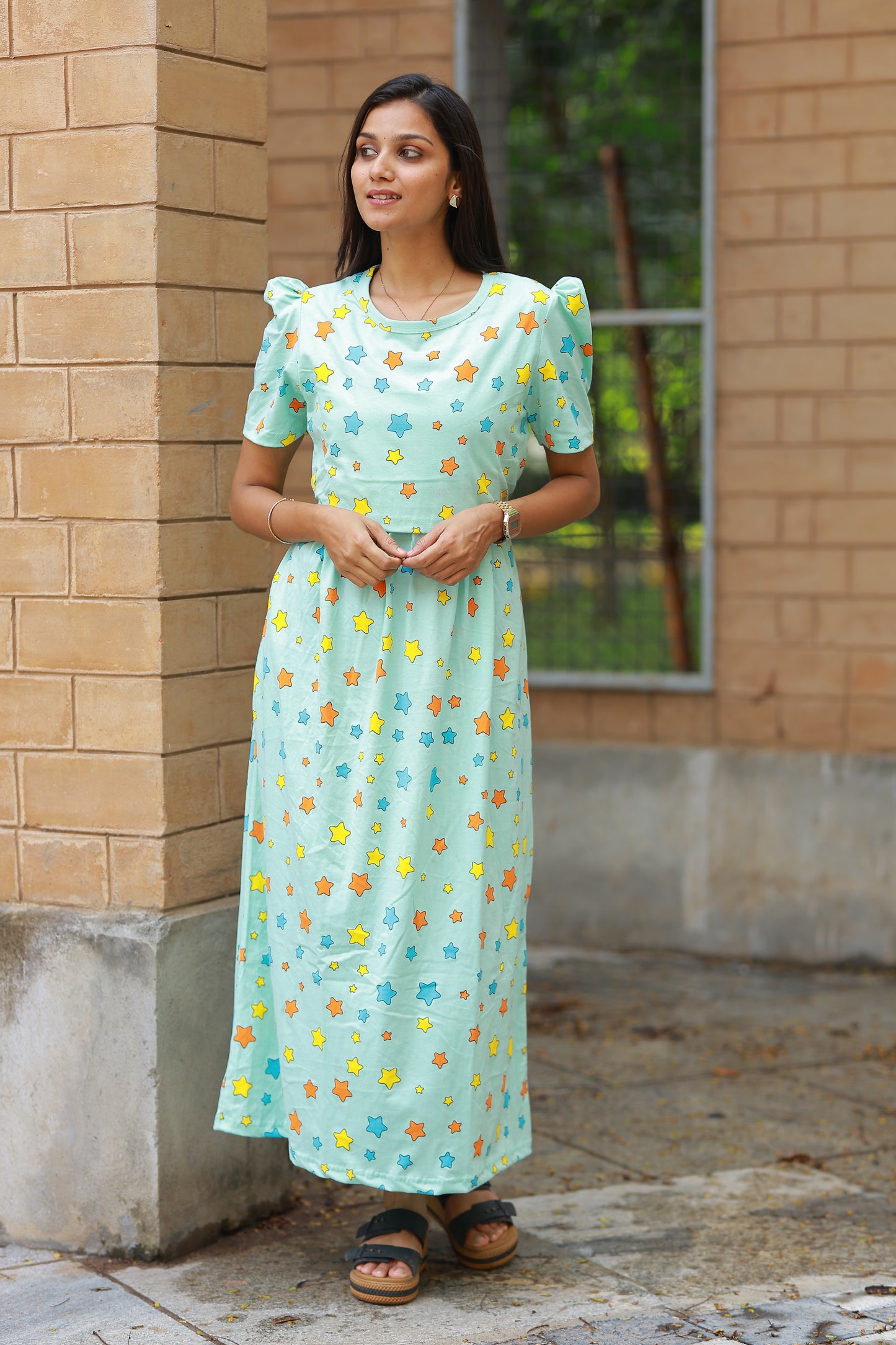 LOTUS 17 - ZIPLESS FEEDING MATERNITY WEAR FULL LENGTH