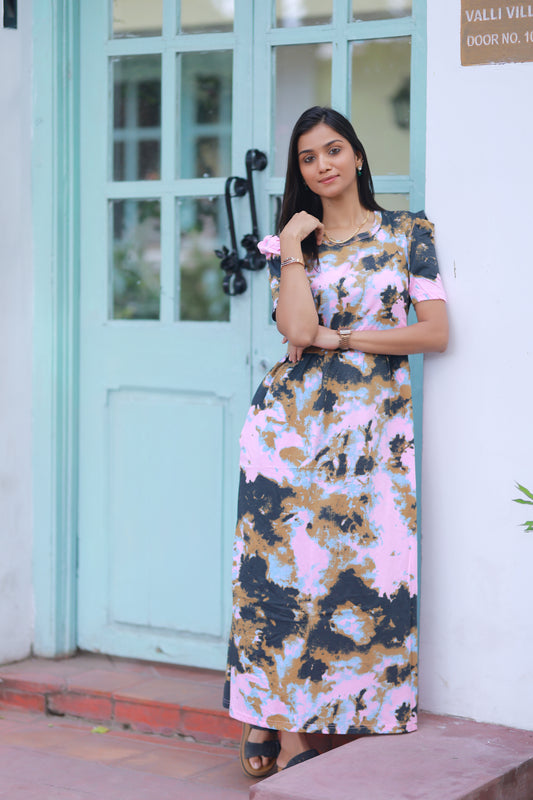 AMBAAL 40- ZIPLESS FEEDING MATERNITY WEAR FULL LENGTH