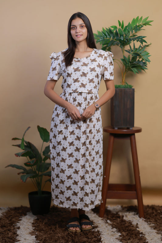 AMBAAL 1 - ZIPLESS FEEDING MATERNITY WEAR FULL LENGTH