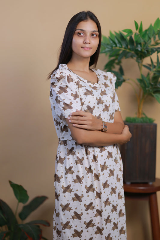AMBAAL 1 - ZIPLESS FEEDING MATERNITY WEAR FULL LENGTH