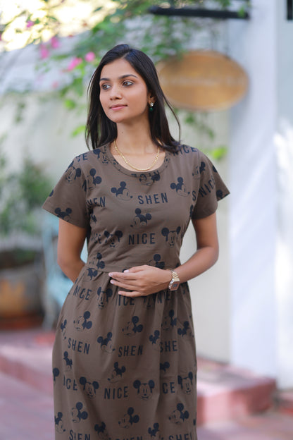 AMBAAL 41- ZIPLESS FEEDING MATERNITY WEAR FULL LENGTH