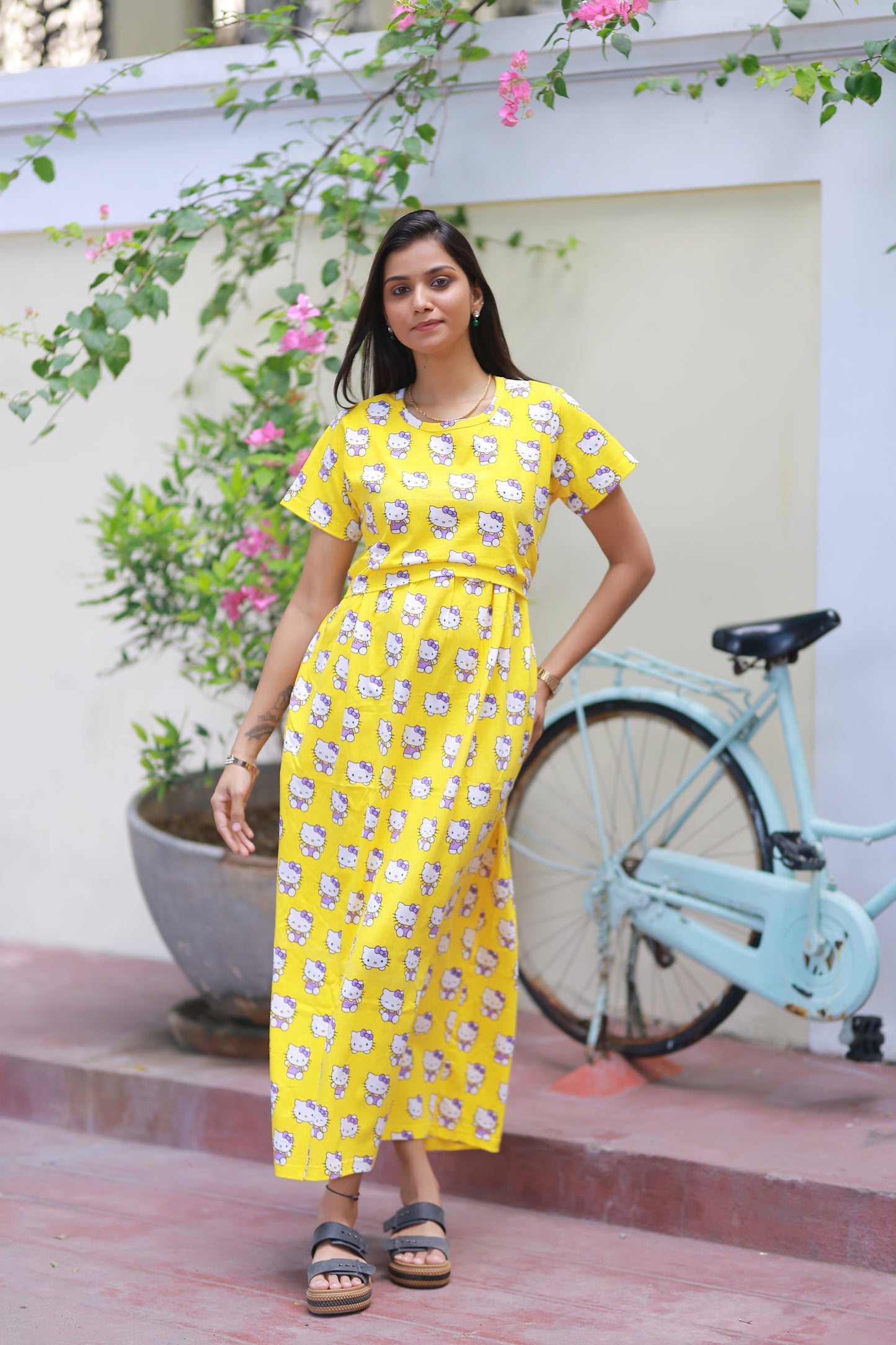 AMBAAL 52- ZIPLESS FEEDING MATERNITY WEAR FULL LENGTH